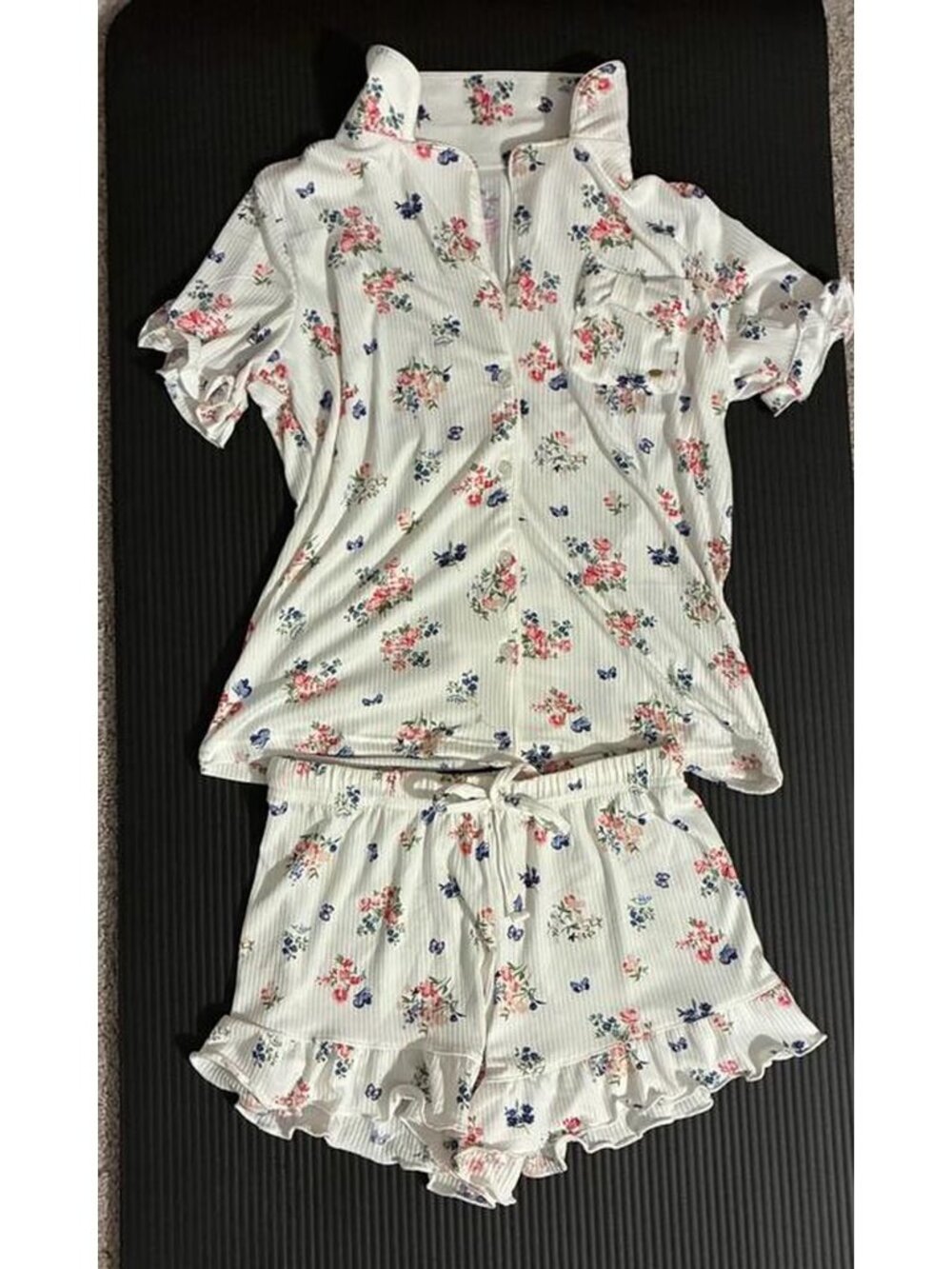 🌸 NWT Betsey Johnson Floral Butterfly Ruffle Pajama Set XXL Sleepwear - Picture 7 of 7